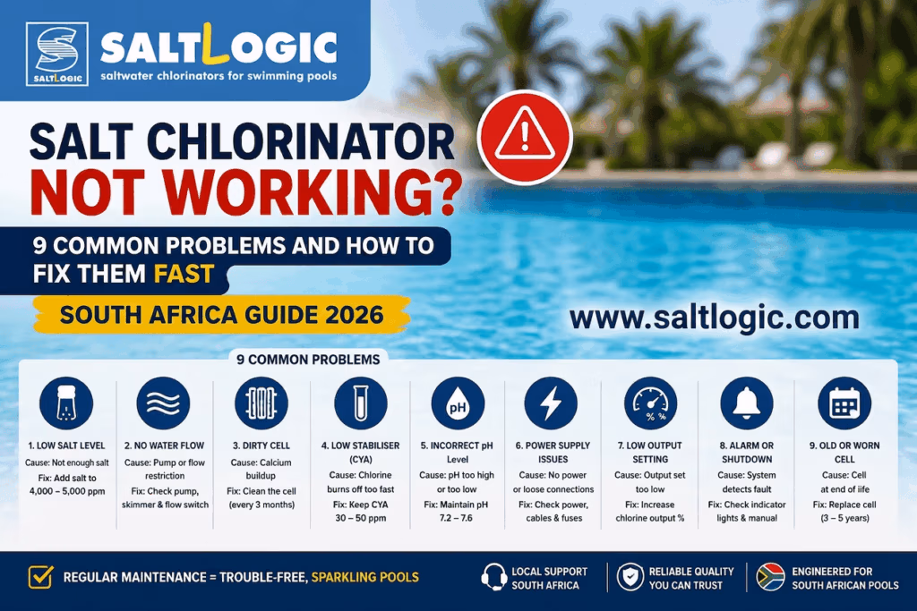 SALTLOGIC - Nine common problems with a salt chlorinator and how to fix them fast